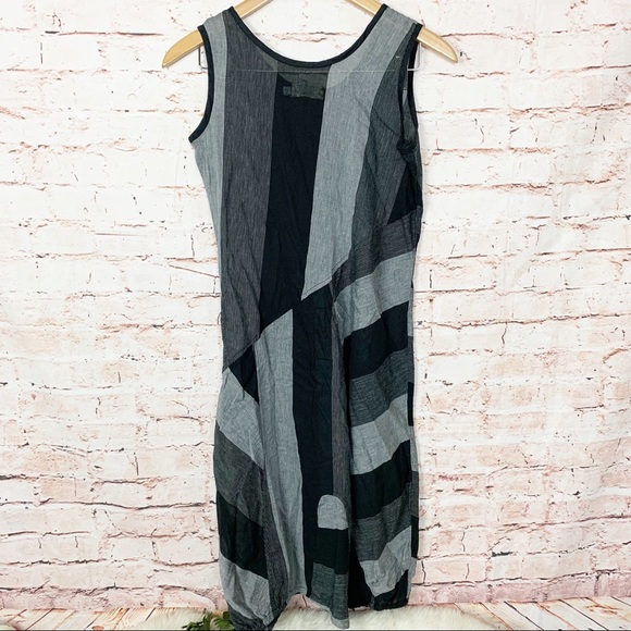 Bodil Linen Gauze Bevel Midi Lagenlook Dress - Picture 6 of 7